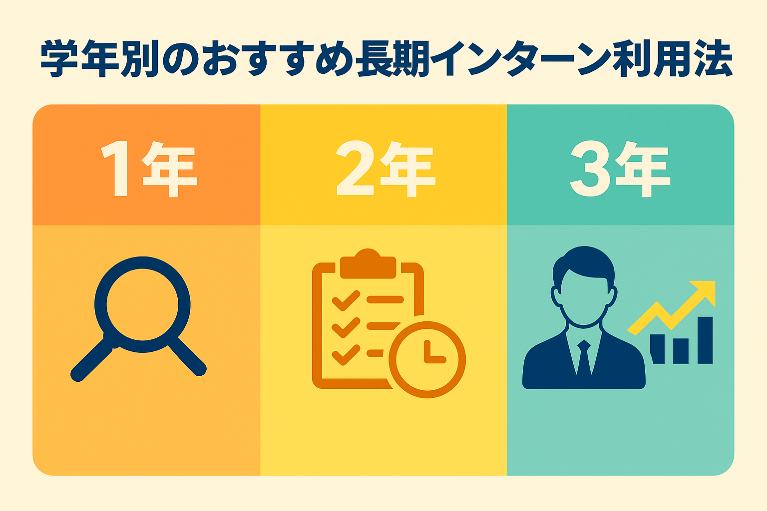 学年別のおすすめ長期インターン利用法